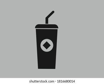 cold coffee icon vector isolate