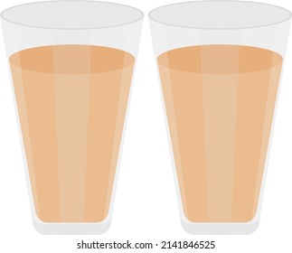 Café frío, ilustración, vector sobre fondo blanco.
