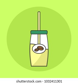 Cold Coffee Latte Bottle Flat Icon