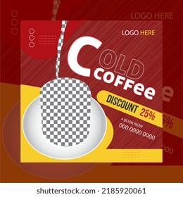 cold coffee social media post  template design personal footer banner set corporate modern creative minimal layout identity minimalist web style branding