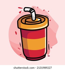 Cold cola drink vector illustration