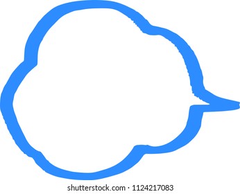 Cold color Speech balloon with Bold line