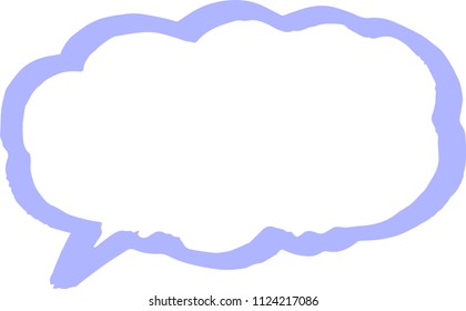 Cold color Speech balloon with Bold line