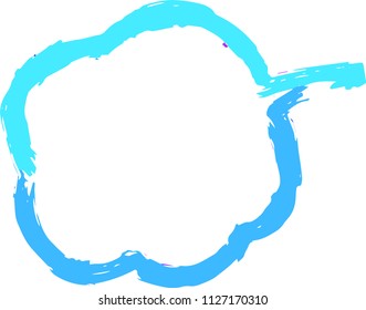Cold color Speech balloon of Brush writing