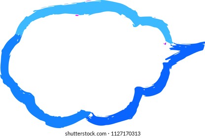 Cold color Speech balloon of Brush writing