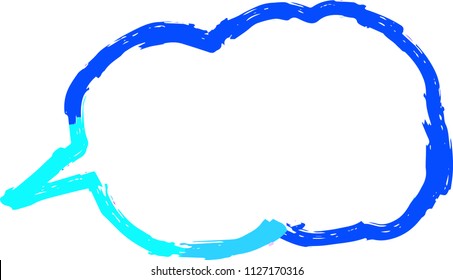 Cold color Speech balloon of Brush writing