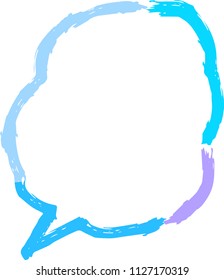 Cold color Speech balloon of Brush writing