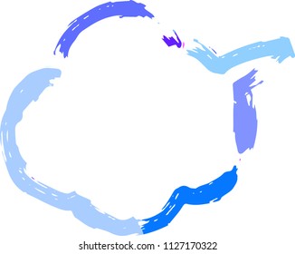 Cold color Speech balloon of Brush writing