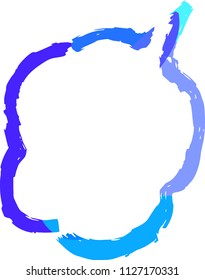 Cold color Speech balloon of Brush writing