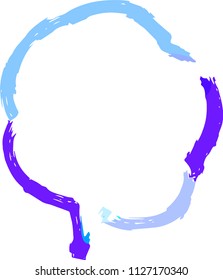 Cold color Speech balloon of Brush writing