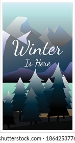 Vector de paisaje invernal de color frío