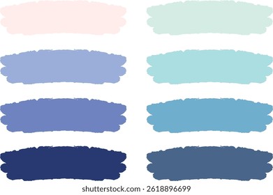 cold colors abstract creative brush strokes set