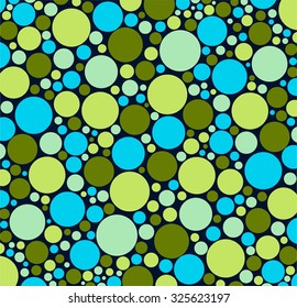 cold colors green, olive, lime, turquoise, teal. Colorful circles of different sizes suitable for wall stickers, abstract solution