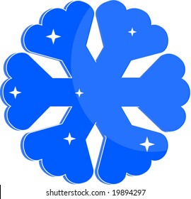 flocos de neve de cristal frio