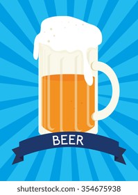 Cold and delicious beer graphic design, vector illustration