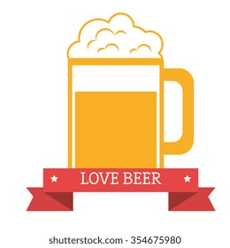 Cold and delicious beer graphic design, vector illustration