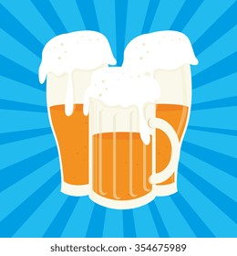 Cold and delicious beer graphic design, vector illustration