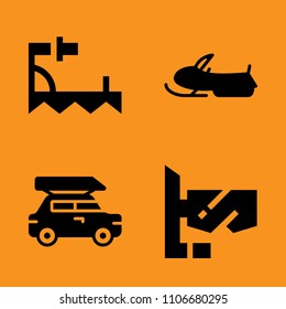 cold, dive, boots and vector icons set. Vector illustration for web and design