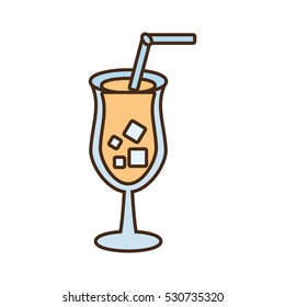 cold drink cocktail glass alcohol vector illustration eps 10