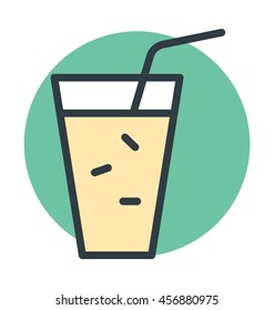 Cold Drink Colored Line Vector Icon