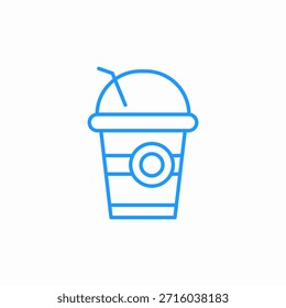 Vector de signo de icono de taza de bebida fría