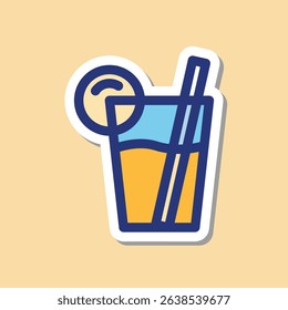 cold drink editable cartoon style sticker vector