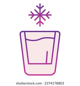 Cold drink flat icon. Iced drink violet icons in trendy flat style. Glass of water gradient style design, designed for web and app. Eps 10