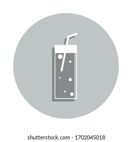 cold drink in a glass badge icon. Simple glyph, flat vector of web icons for ui and ux, website or mobile application
