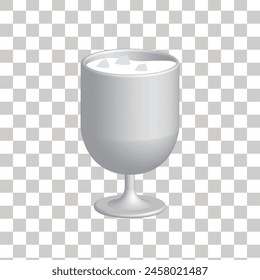 Vaso de bebida fría con Ilustración vectorial 3D de hielo