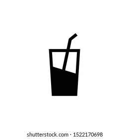 cold drink glass icon vector sign illustration