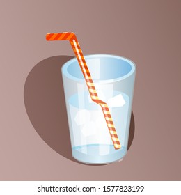 cold drink in glass vector isolated, Cartoon style design.