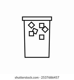 Vector de signo de icono de cubitos de hielo de bebida fría