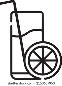 Cold drink icon, a cocktail with lemon, juice vector icon. EPS