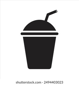 Cold drink icon. Ice coffee. Milkshake icon