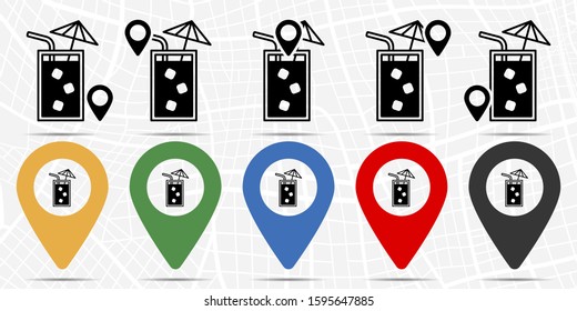 Cold drink icon in location set. Simple glyph, flat illustration element of summer theme icons