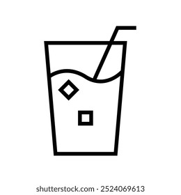 cold drink icon. Outline style design isolated on white background