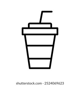 cold drink icon. Outline style design isolated on white background