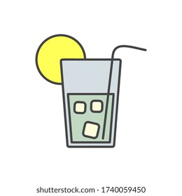 Cold drink icon. Simple outline colored vector of amusement icons for ui and ux, website or mobile application