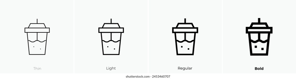 cold drink icon. Thin, Light Regular And Bold style design isolated on white background