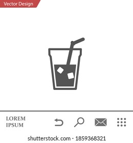 cold drink icon. Vector illustration EPS 10.