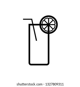 cold drink line icon.  