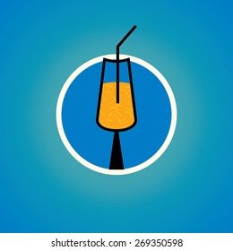 cold drink with over blue green background 