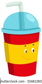 Beber frío en ilustración de recipientes de plástico
