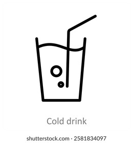 Cold drink and refreshment icon concept