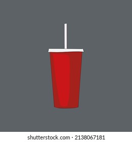 cold drink, soda icon, cola, soda, fast food vector illustration isolated on color background