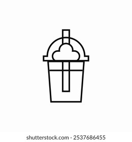 cold drink take away icon sign vector