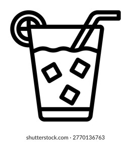 Cold Drink. This is a vector single icon with a line style. It is suitable for various purposes, including website design, mobile app design, and logo design.