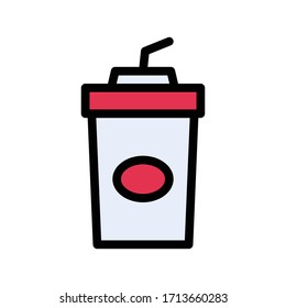 cold drink vector flat color icon 