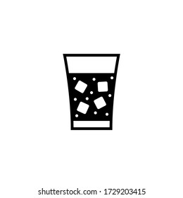 Icono del vector de bebida fría en el diseño plano sólido negro aislado en fondo blanco