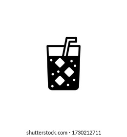 Cold drink vector icon in black solid flat design icon isolated on white background